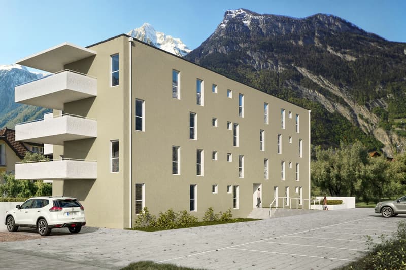 Appartamento nuovo di 3.5 locali con balcone e vista sulle montagne a Saxon (2)