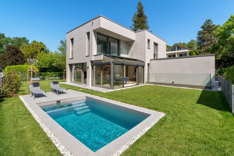 Magnifique villa neuve de 9.5 pièces à Corsier, avec piscine. (4)