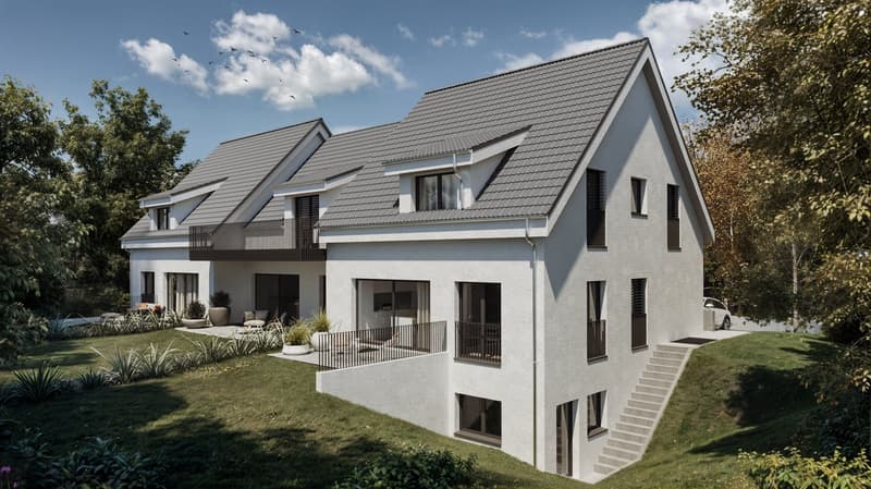 New construction project at Buchenweg 3, Hettlingen – 3 modern single-family homes in Minergie construction (1)
