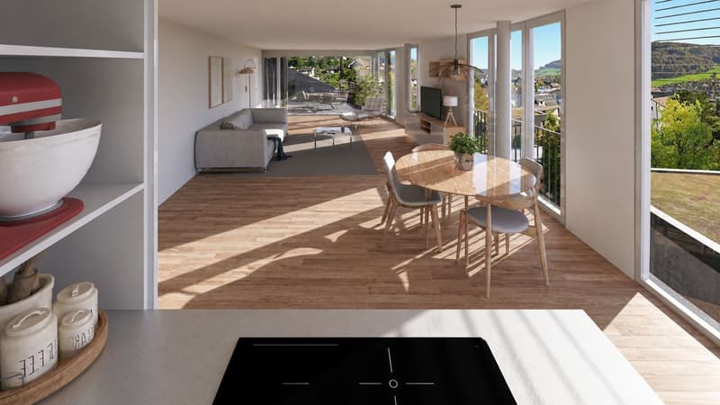 Approved 3.5-room apartment with terrace, garden, carport, lift, and stunning views (5)