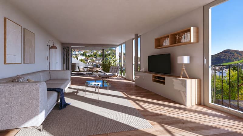 Approved 3.5-room apartment with terrace, garden, carport, lift, and stunning views (4)