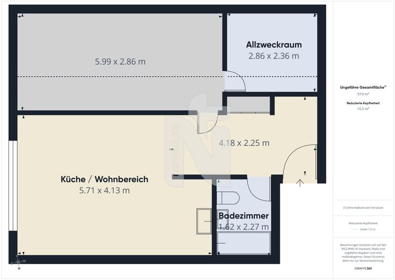 1-Zimmer-Wohnung mit schöner Aussicht, grossem Parkplatz und Ausbauoptionen (13)