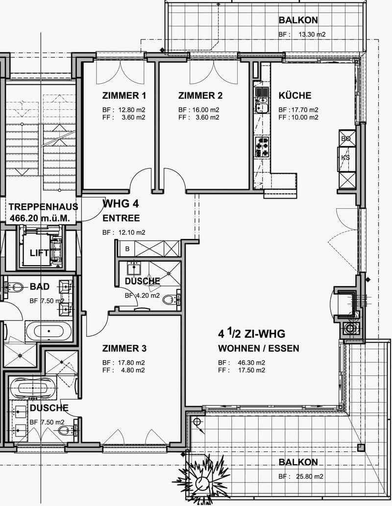 Helle 4.5-Zimmer-Wohnung mit Seesicht und Balkon in Rüschlikon (12)