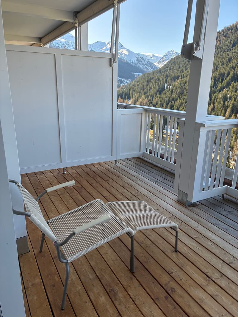 Cozy, furnished 1-room apartment with balcony and forest view in Clavadel (4)