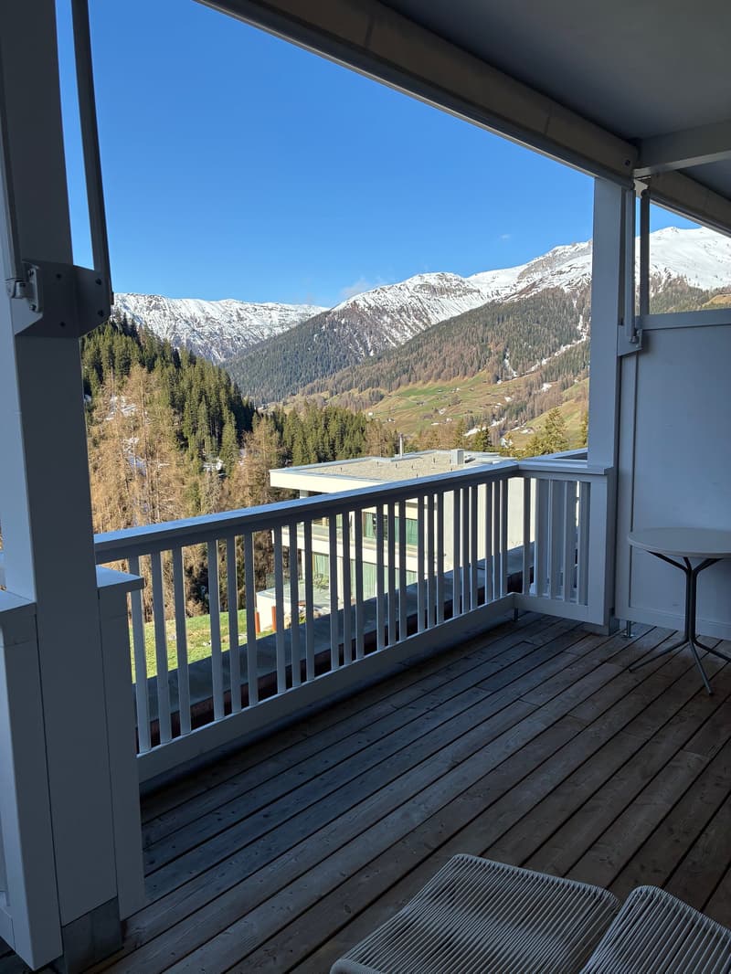 Cozy, furnished 1-room apartment with balcony and forest view in Clavadel (5)