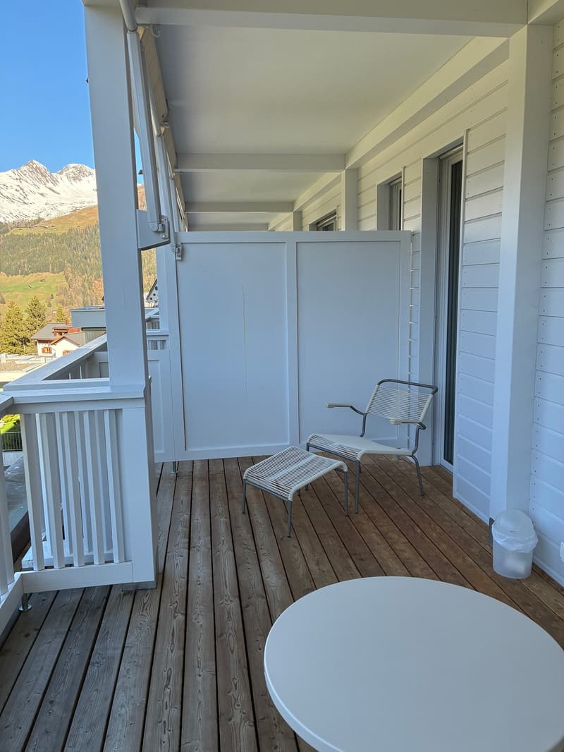 Cozy, furnished 1-room apartment with balcony and forest view in Clavadel (7)