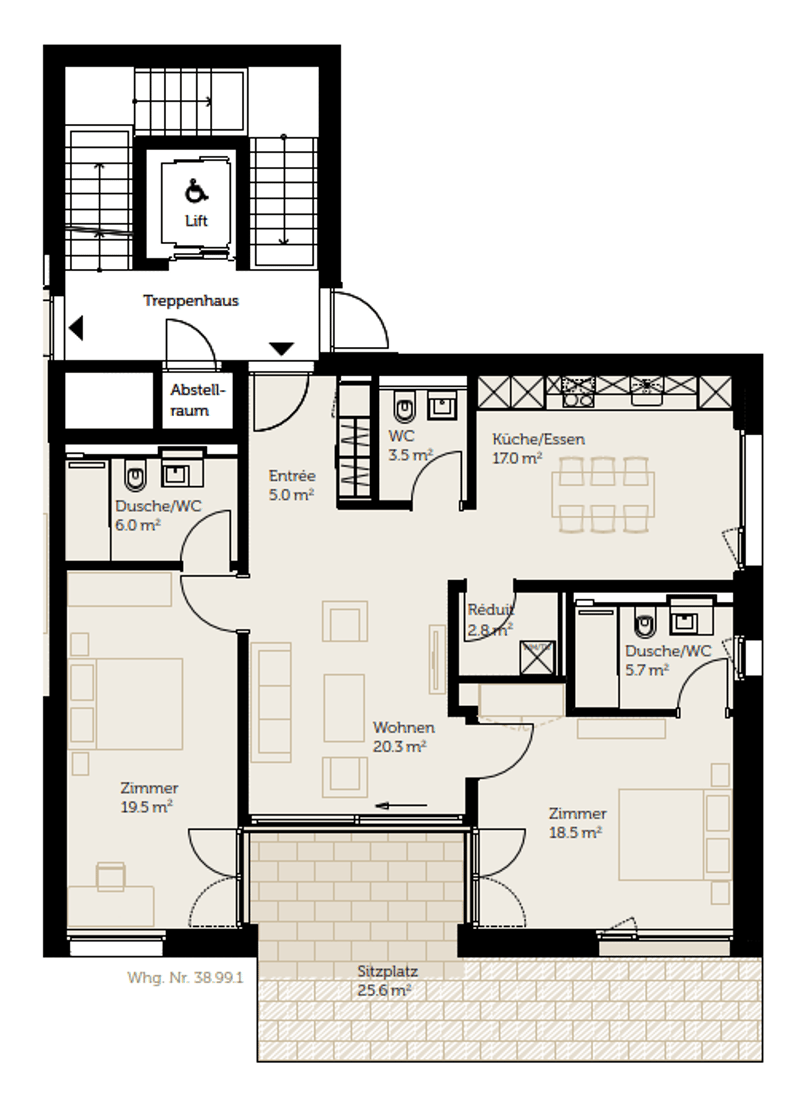 Letzte Chance: Bezugsbereite 3.5‑Zimmer Wohnung im LEANDRO (2)