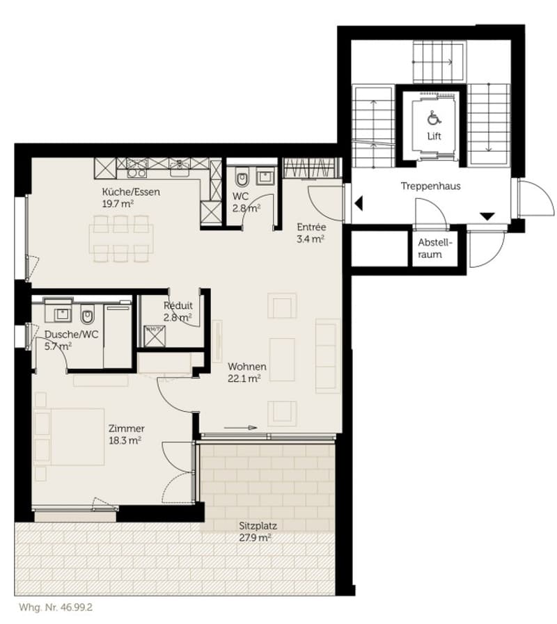 Kitchen/Dining, WC, Living room, Bedroom, Shower/WC, Entrance hall