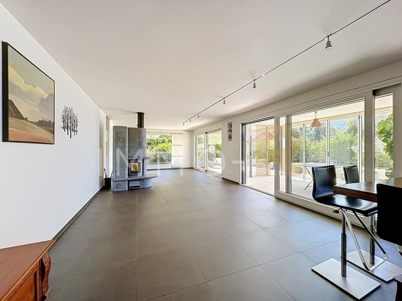 Geräumige Wohnung - Terrasse, Garten mit freier Sicht auf den Moléson (4)