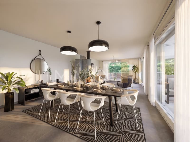 Geräumige Wohnung - Terrasse, Garten mit freier Sicht auf den Moléson (5)