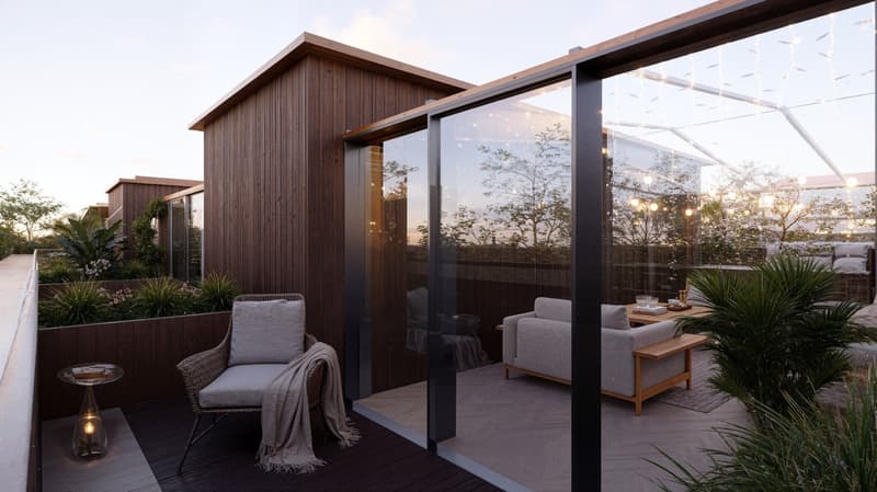 Wohnen über drei Etagen – exklusive 3½-Zimmer-Triplex mit Dachterrasse und Seesicht (1)