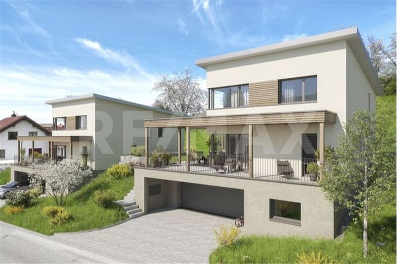Projet de construction neuve : maison unifamiliale de 5,5 pièces sur le versant ensoleillé avec vue sur les Alpes (2)