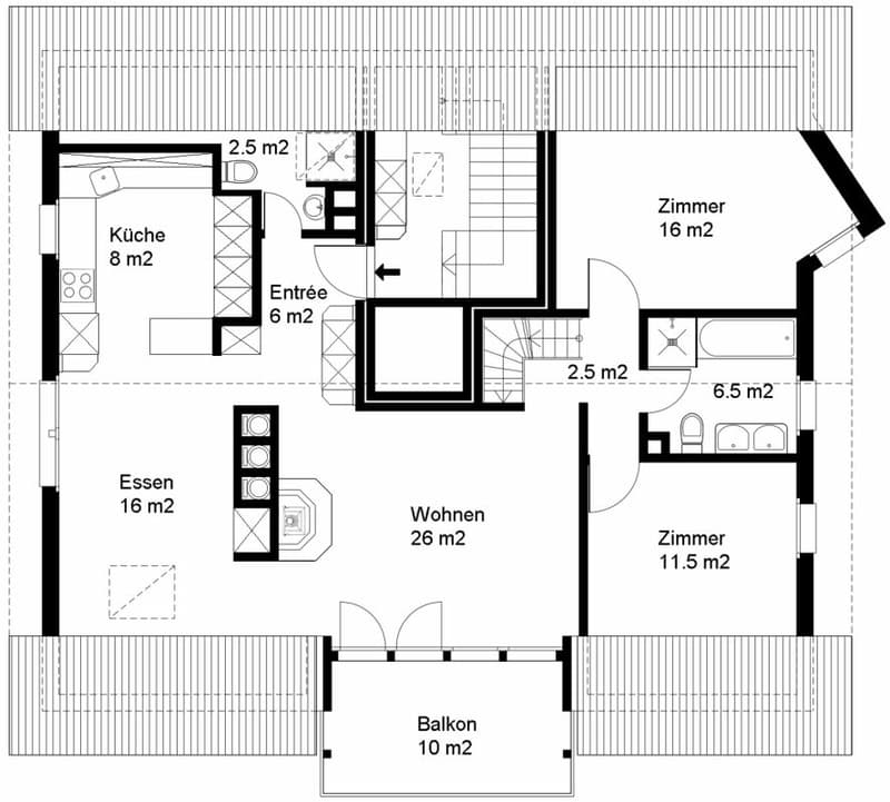 Spacious, bright attic maisonette apartment in top location with distant view (16)