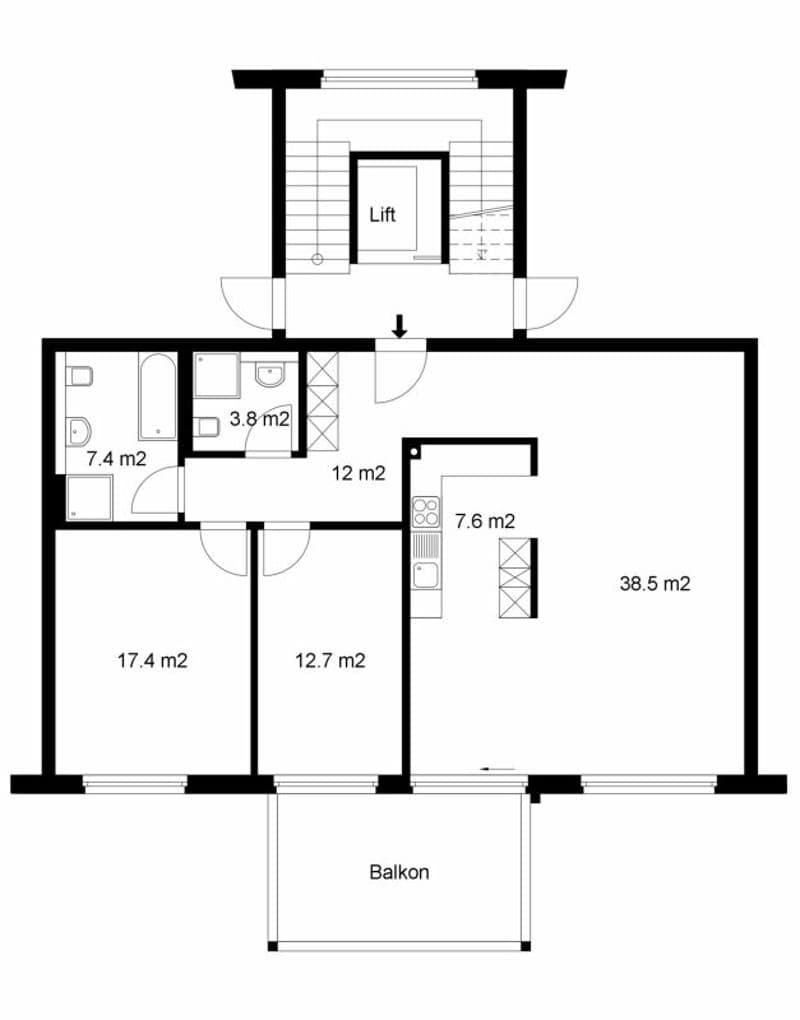 Appartement spacieux 3.5 pièces dans un quartier calme (14)