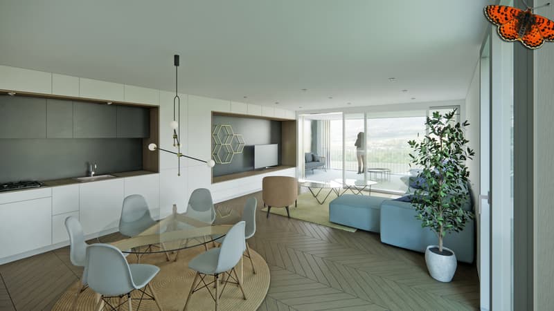 Lumineux 3½ pièces au 2ème avec grand balcon plein sud ! (1)