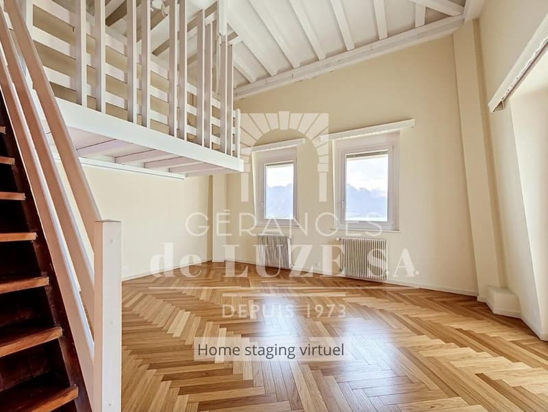 Surplombant le lac : 1.5 pièce avec mezzanine et balcon (6)