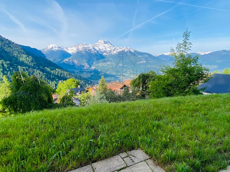 For rent for a year in Les Posses sur Bex, nice 2-room apartment on the ground floor (5)