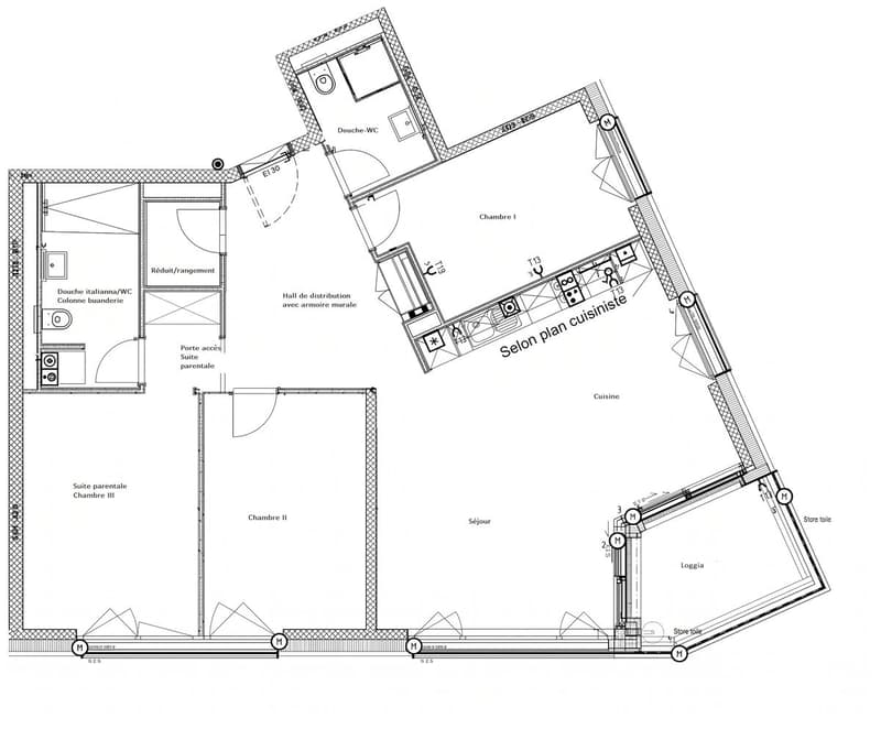 Plan du lot 4A 4.13 - avec les modifications inclues des vendeurs