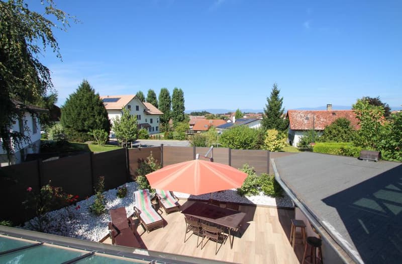 Vue sur terrasse inférieure