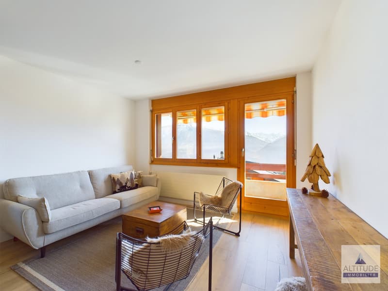 Appartement dans le village de Mollens, offrant une vue magnifique sur les montagnes. (4)
