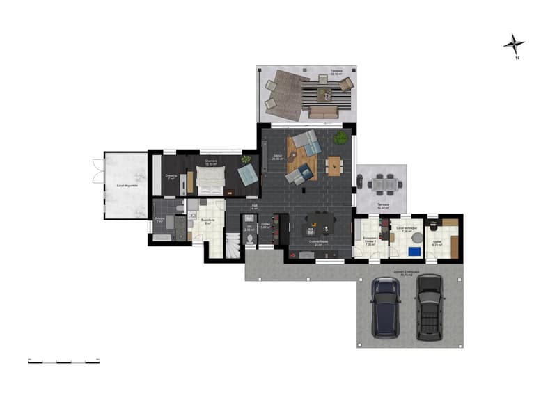 Villa contemporaine avec piscine à Fully ! (10)