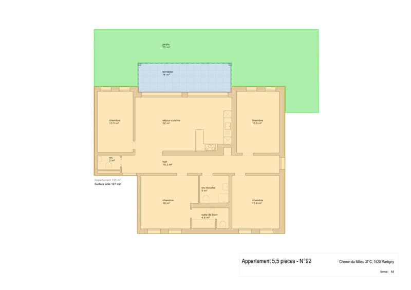 Spacious ground floor apartment with 5.5 rooms in Martigny (3)