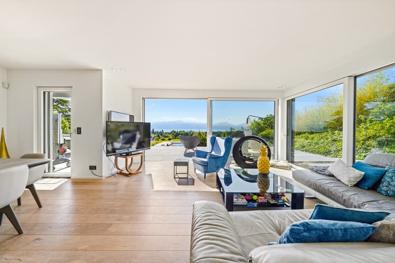 Superbe villa d'architecte avec vue panoramique à Lully (13)