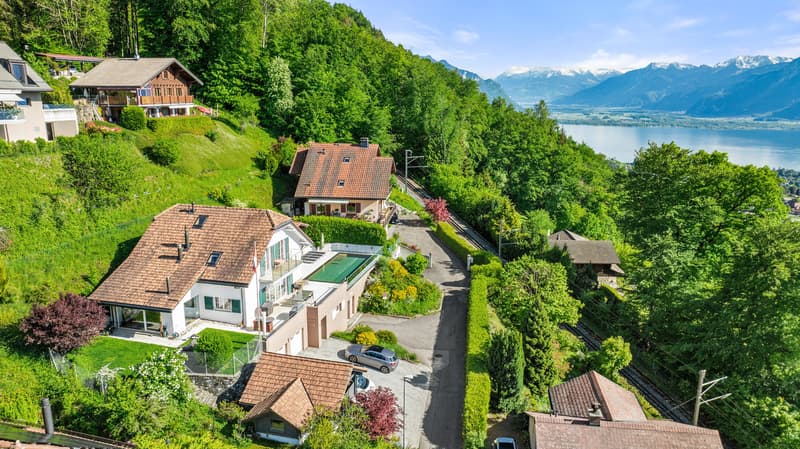 Belle propriété familiale avec vue lac et piscine à Blonay (1)