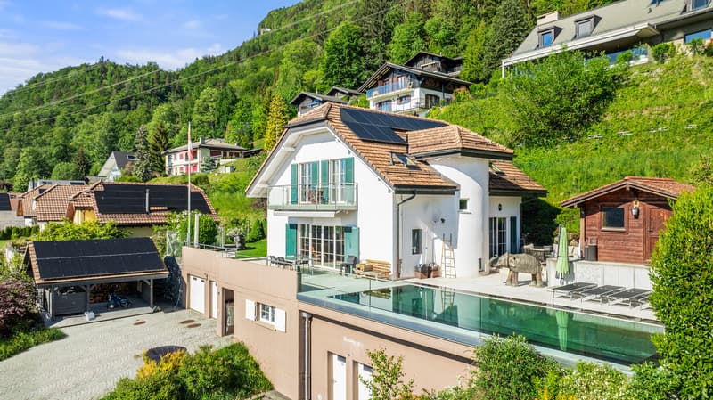 Belle propriété familiale avec vue lac et piscine à Blonay (2)