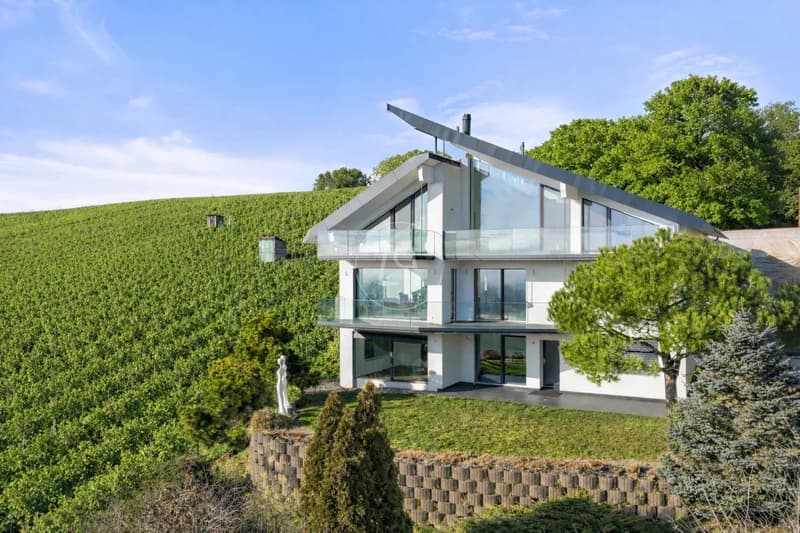 Schöne, vom Architekten entworfene Villa mit Seeblick in der Nähe von Morges (1)