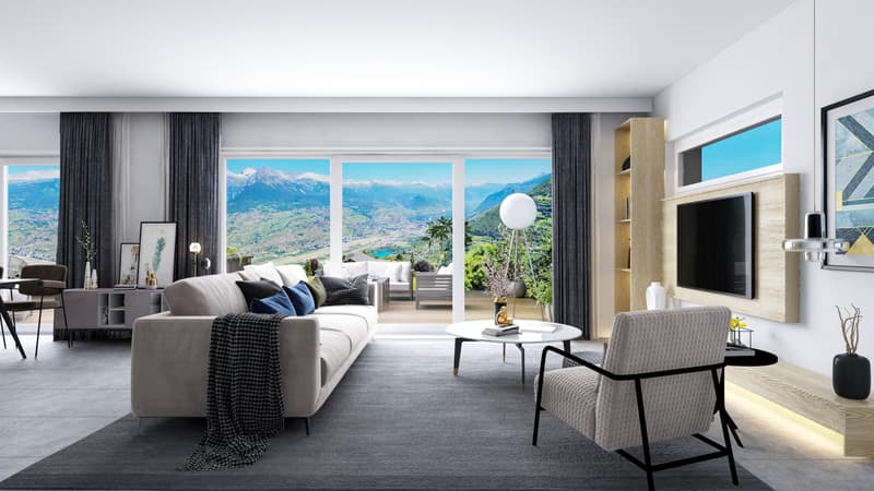 Magnifique villa sur plan avec vue imprenable sur la vallée et les Alpes (1)