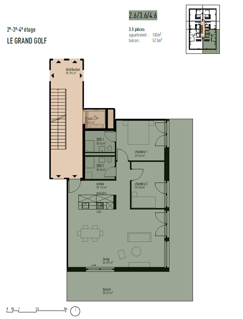 Appartement 3,5p dans nouvelle promotion en face du Golf de Sierre (9)