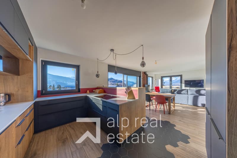 Villa nuova di lusso con vista spettacolare sul lago del Louché e le Alpi (2)