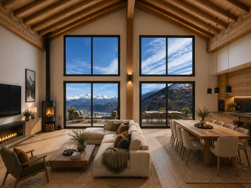 Magnifique chalet sur plan en résidence principale (4)
