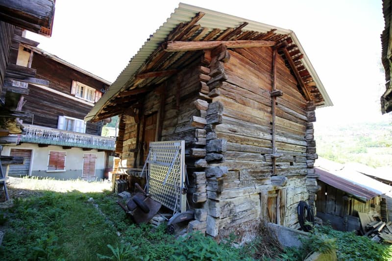 Several barns with barn to renovate in the village of Brignon (1)