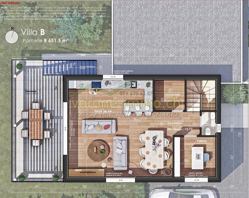 Plan de la villa B - Etage