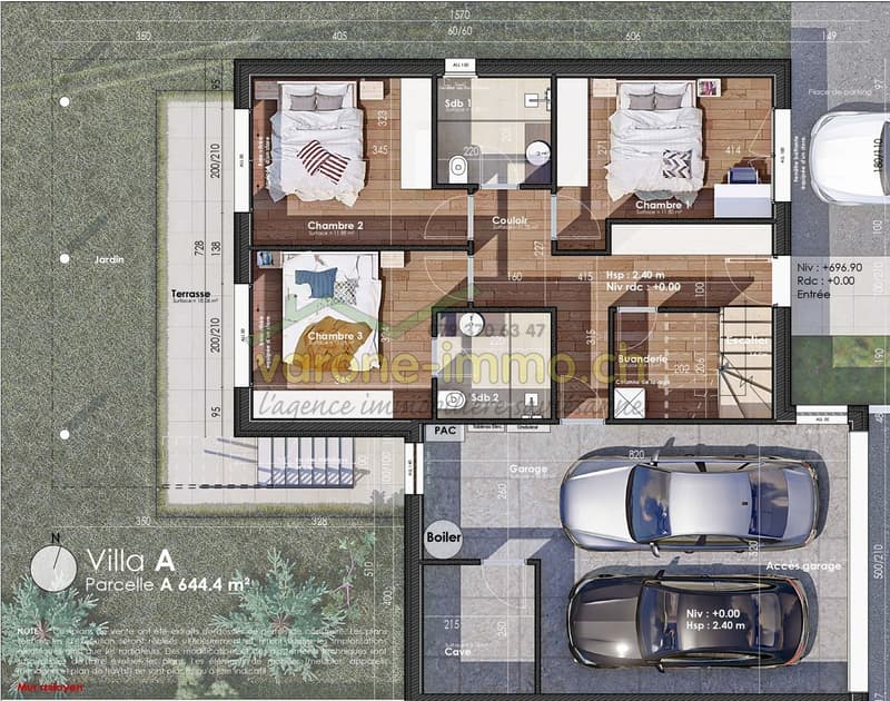 Plan de la villa A - Rez