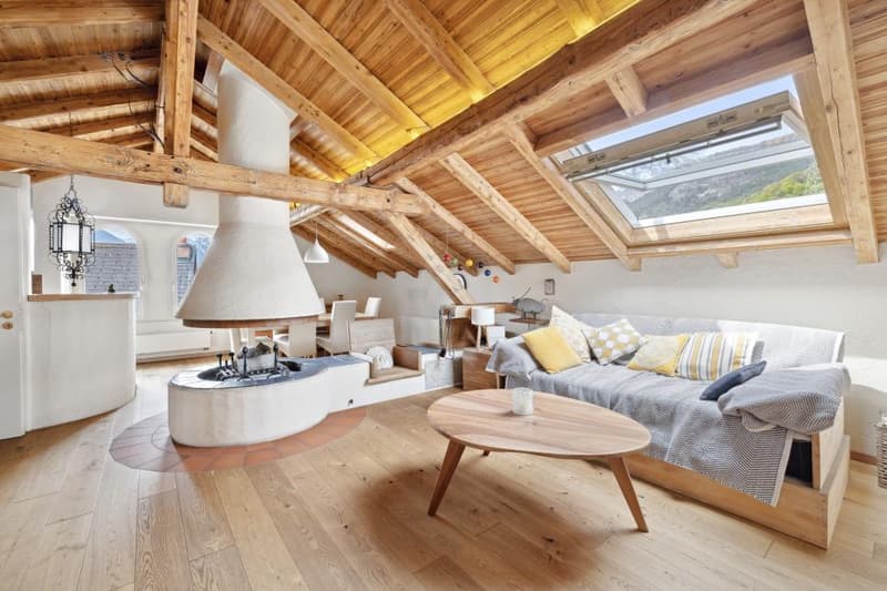 Extraordinaire duplex en attique de 2 pièces 1/2 au centre du village d'Erde avec une terrasse idyllique (2)