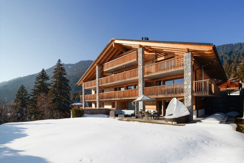 Villars, luxueux 5 pcs contemporain jardin et parking, ski in ski out! (1)