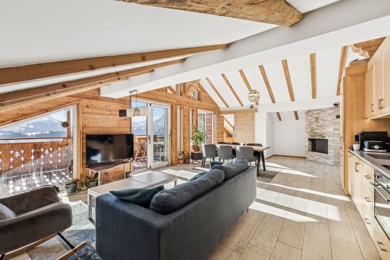 Splendide attique rénové - Vue imprenable sur les Alpes (4)