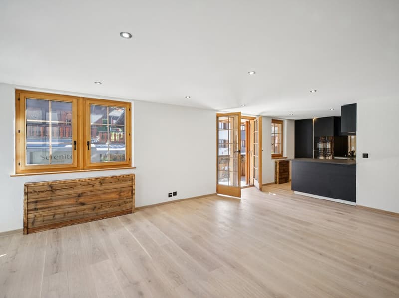 Villars centre, in beautiful building 3.5 rooms luxuriously renovated, parking (5)
