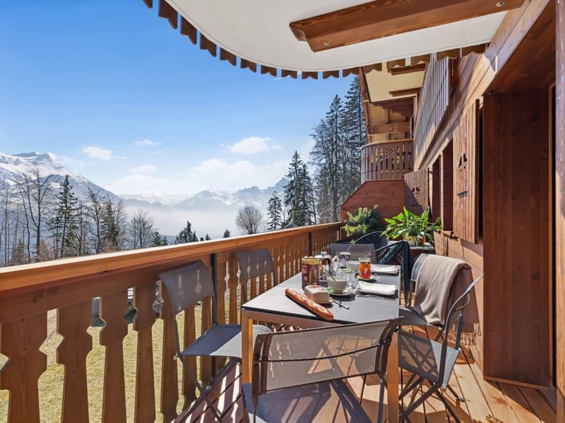 Chic & Cozy 4.5p avec cheminée, balcons, vue, spa, 2 parkings (2)