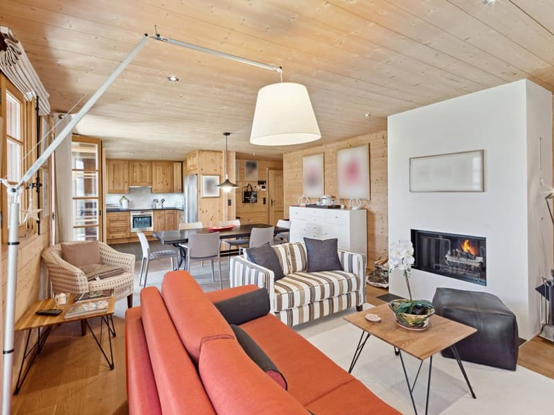 Beautiful 4.5-room chalet with fireplace, private garden, view, and 2 parking spaces (2)