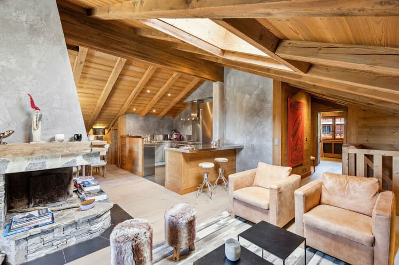Splendide duplex 3.5p en attique avec balcon, vue magnifique ! Ski-in/ (2)
