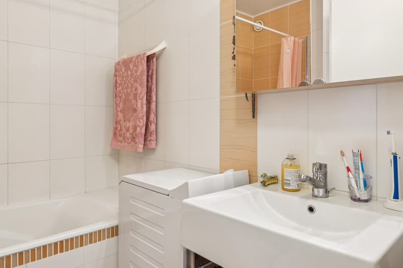 Salle de bains avec espace buanderie