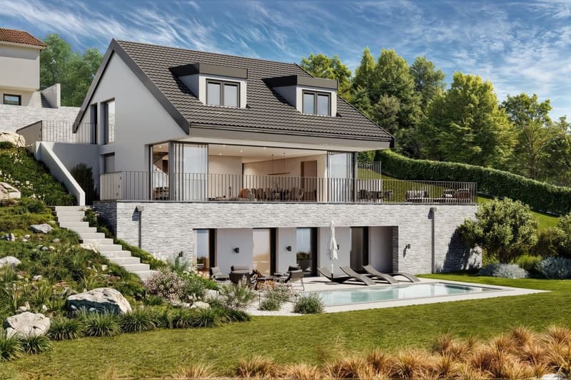 Une vue à couper le souffle, villa individuelle sur plans. (1)