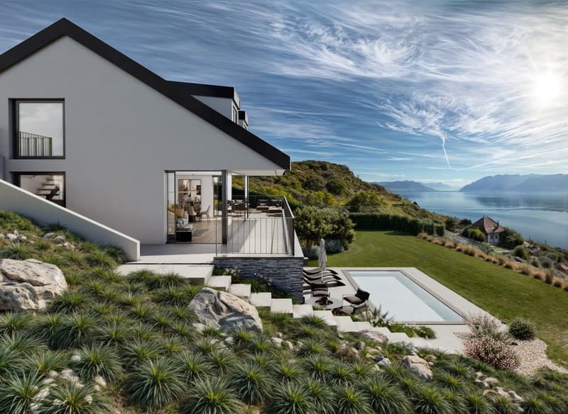Une vue à couper le souffle, villa individuelle sur plans. (2)