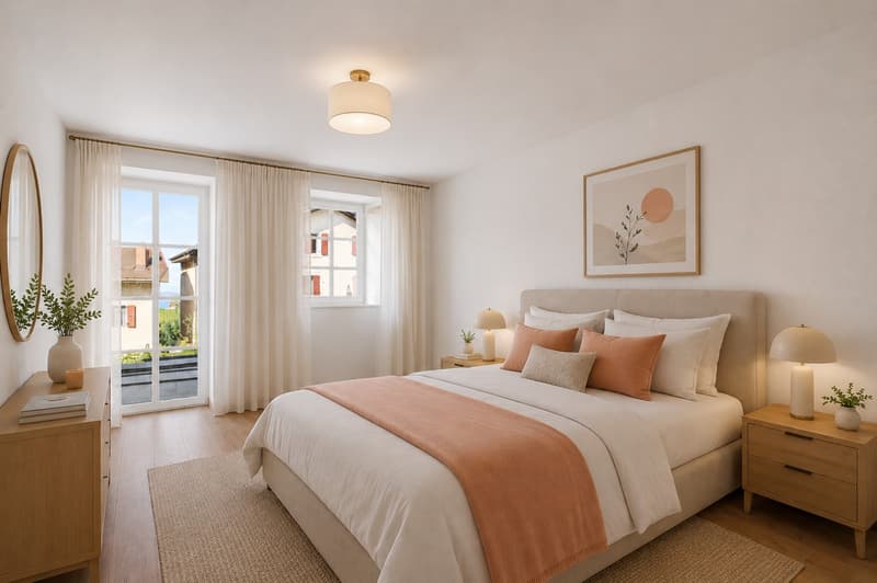Chambre à coucher meublée