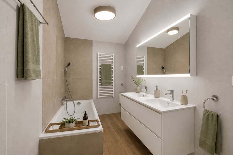 Salle de bains aménagée