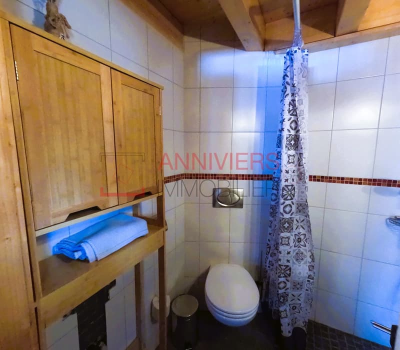 Salle d'eau avec douche italienne, lavabo et WC